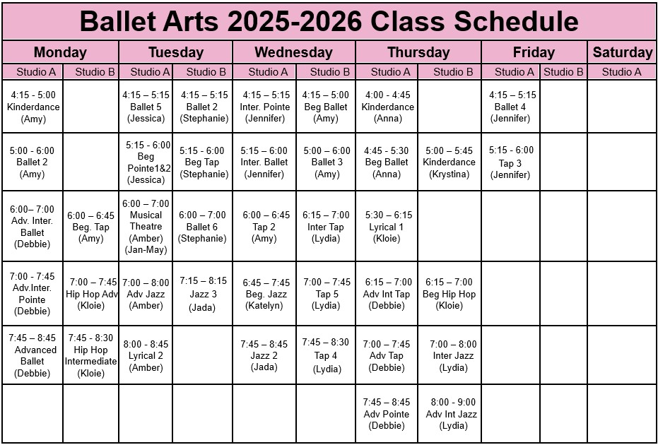 2025-2026 BAoP Schedule